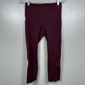 Lululemon Pace Rival High-Rise Crop 22" Leggings Cassis Red Size 6